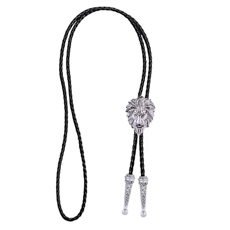 Cravate Bolo Tête de Lion Argent 4