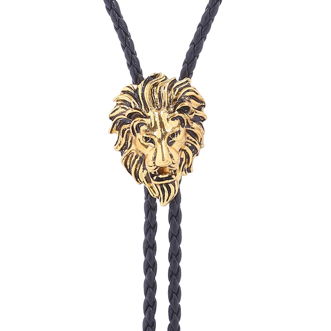 Cravate Bolo Tête de Lion Or 5