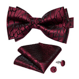 Nœud Papillon Dark Scarlet Motifs Noir