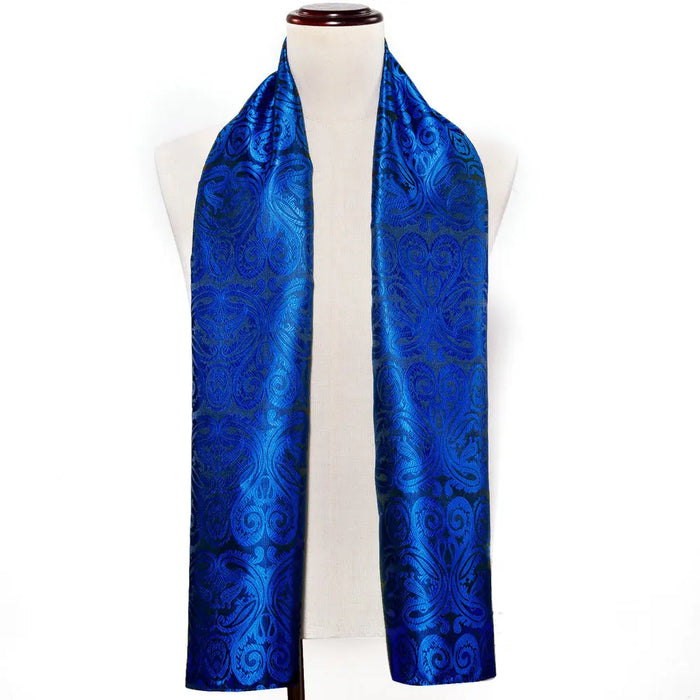 Foulard en Soie Bleu Roi Baroque