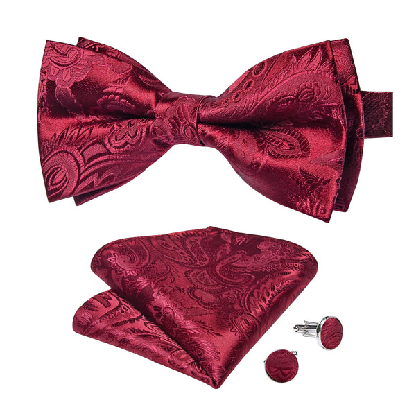 Nœud Papillon Bordeaux Floral