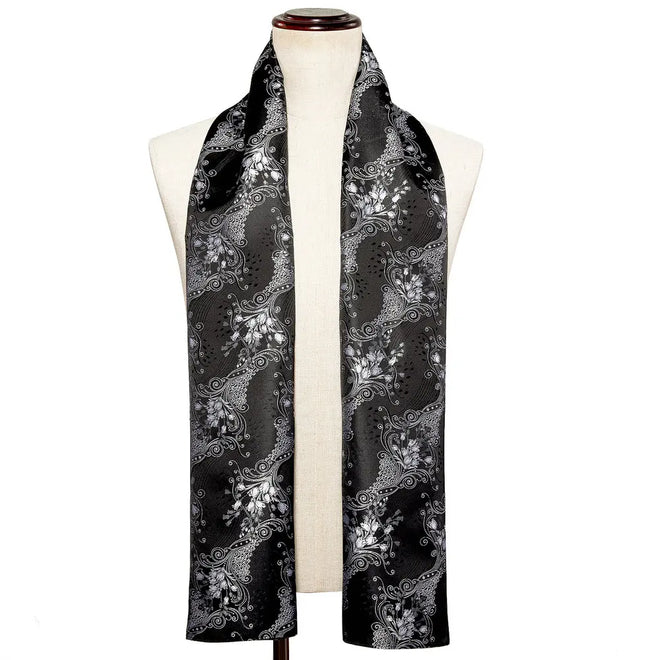 Foulards en Soie Noir et Blanc Moderne