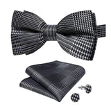 Nœud Papillon Noir et Blanc Motifs Tartan