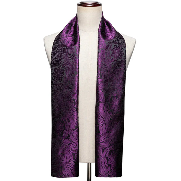 Foulard en Soie Violet et Noir Baroque