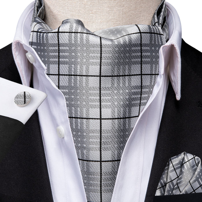 Cravate Ascot Gris Écossais