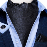 Cravate Ascot Noir Cachemire