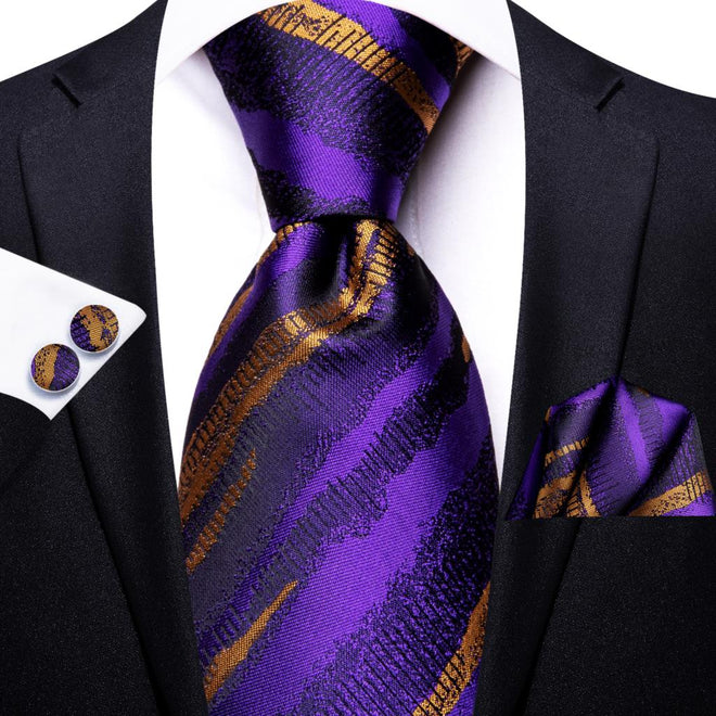 Pack Prestige Cravate Violette et Or