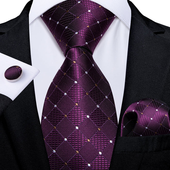 Cravate à Carreaux Violette