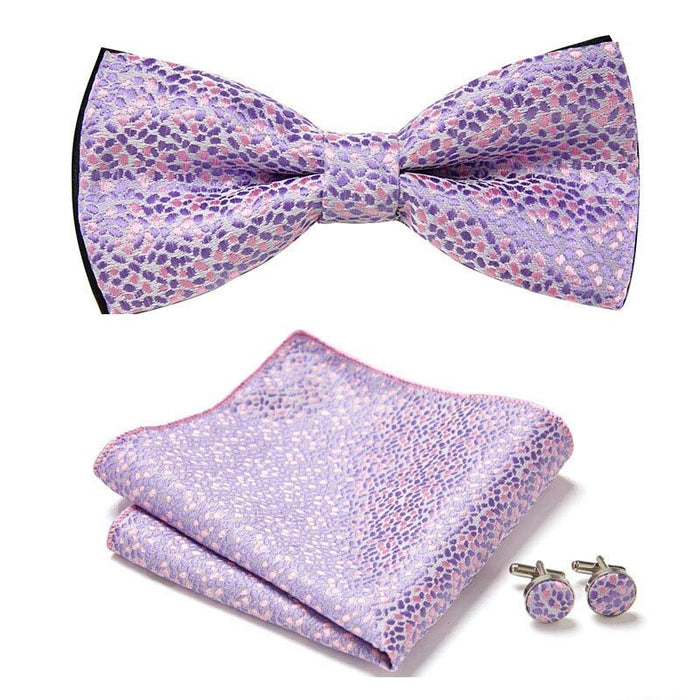 Nœud Papillon Violet et Rose Moucheté