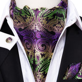 Cravate Ascot Vert et Violet Baroque