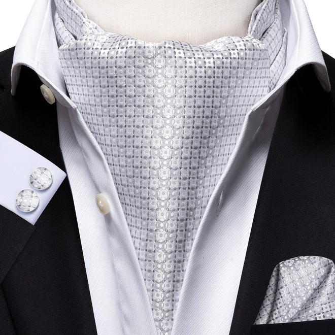 Cravate Ascot Motifs Blanc