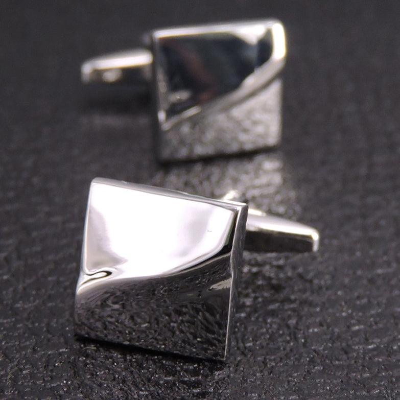 Boutons de Manchette Moderne Argent