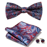 Nœud Papillon Paisley Bleu et Rouge