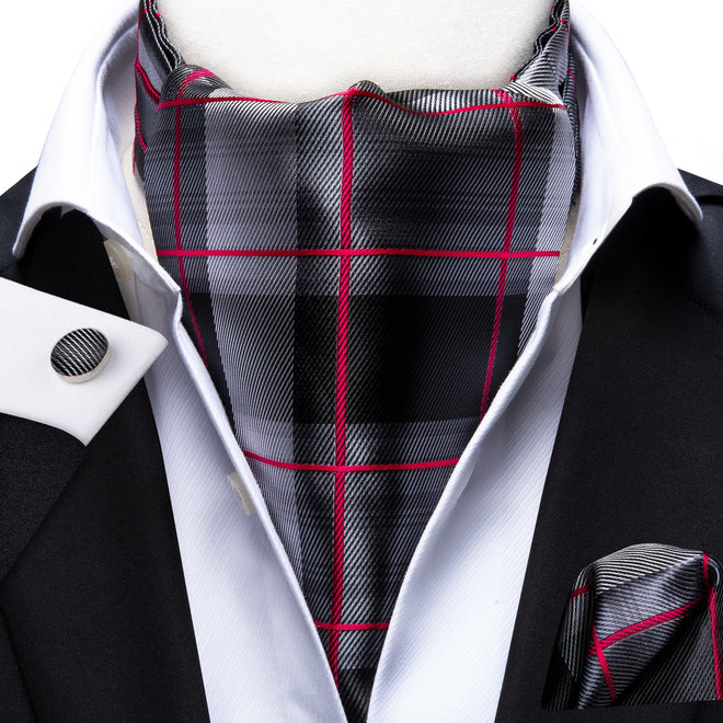 Cravate Noir et Rouge Écossais