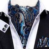 Cravate Ascot Bleu Cobalt Paisley