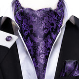 Cravate Ascot Violette à Fleurs