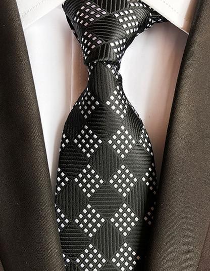 Cravate à Carreaux Noir et Blanc Damier - Cravate Prestige