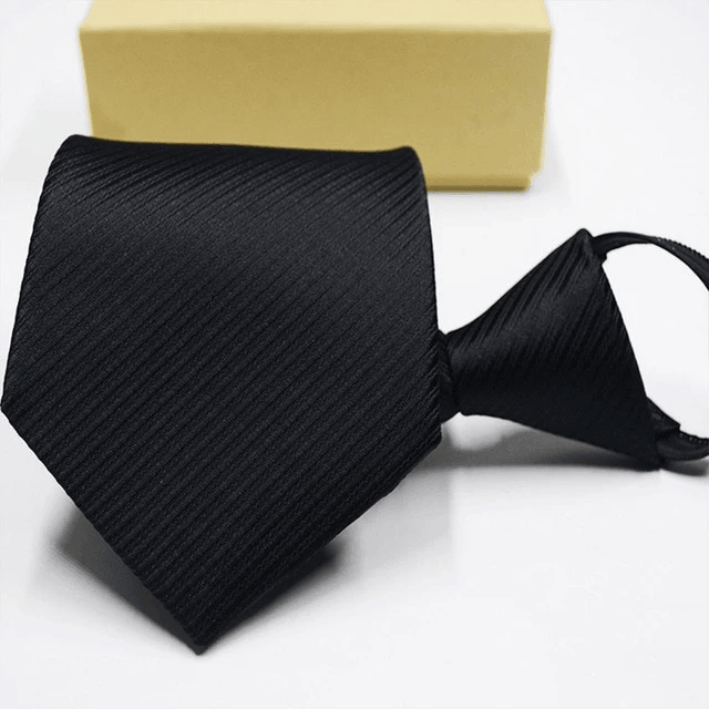 Cravates Pré-nouées Noire Rayée - Cravate Prestige