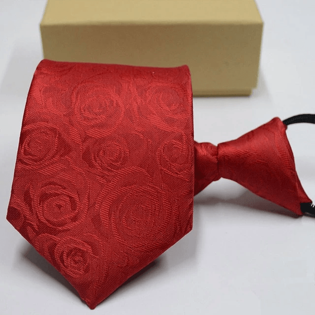 Cravates Pré-nouées Rouge à Fleurs - Cravate Prestige