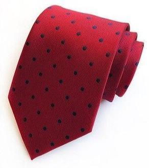 Cravates Rouge à Pois Bleu Foncé - Cravate Prestige