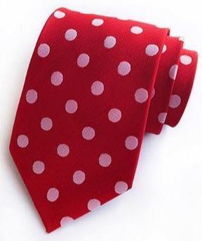Cravate Rouge à Pois Blanc - Cravate Prestige