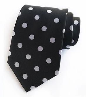 Cravate Noir à Pois Blanc - Cravate Prestige