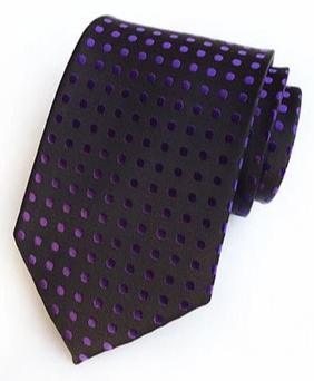 Cravate Noir à Pois Violet - Cravate Prestige