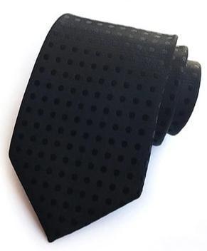 Cravate Noire à Pois Noire - Cravate Prestige