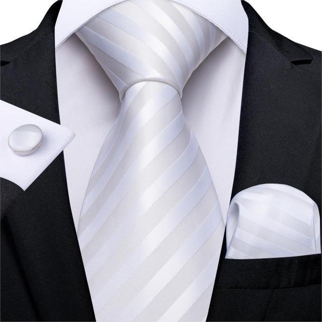 Pack Prestige Cravate Blanche Rayée - Cravate Prestige