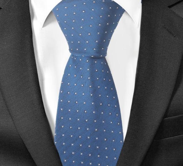 Cravate Slim Bleu Roi à Pois - Cravate Prestige