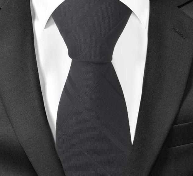 Cravate Slim Noire Rayée - Cravate Prestige