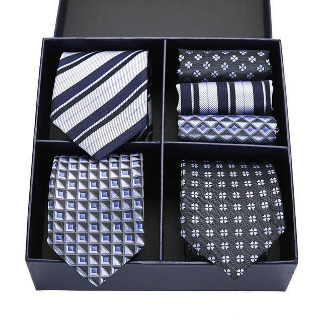 Coffret de Cravates Trio Bleu et Gris