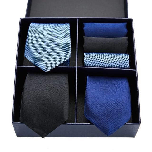 Coffret de Cravates Trio Bleu et Noire - Cravate Prestige