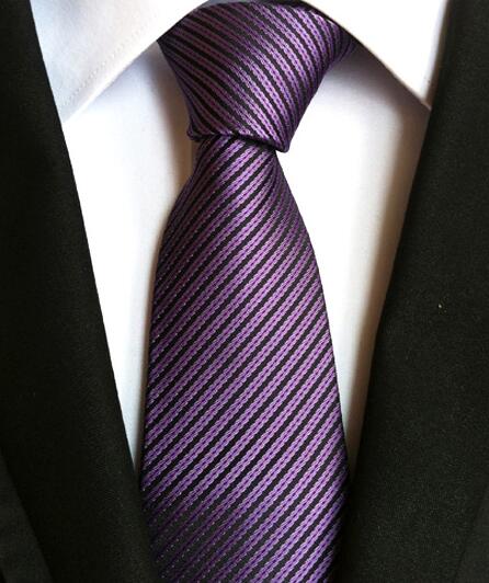 Cravate Rayée Noir et Violet