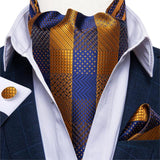 Cravate Ascot Or et Bleu Royale