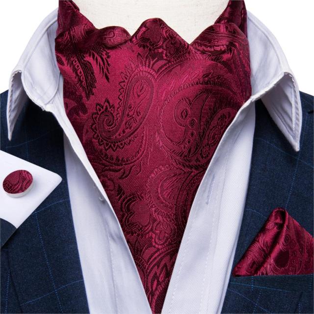 Cravate Ascot Cachemire Bordeaux