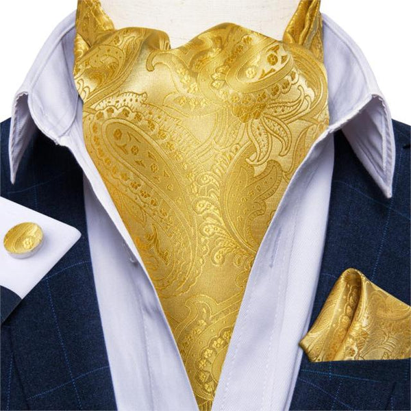 Cravate Ascot Cachemire Jaune