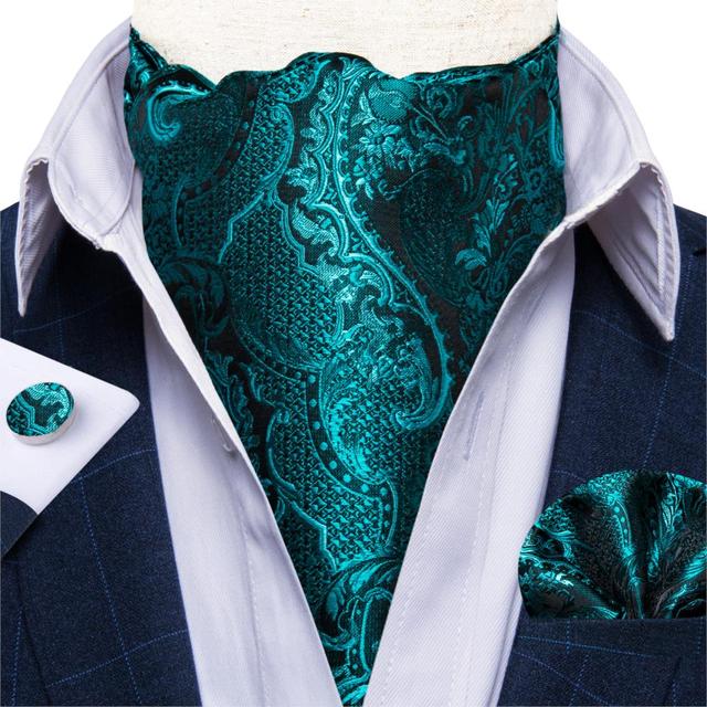 Cravate Ascot Vert Impériale à Motifs