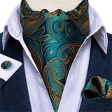 Cravate Ascot Paisley Vert Canard