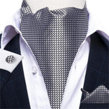 Cravate Ascot Mosaic Argent