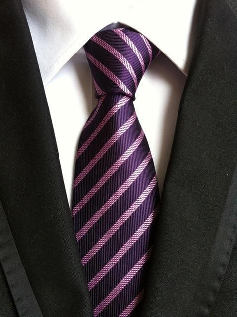Cravate Rayée Violet Duo - Cravate Prestige