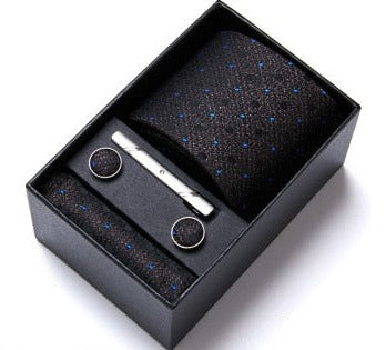 Cravate Noir à Pois Bleu
