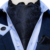 Cravate Ascot Bleu Nuit Cachemire